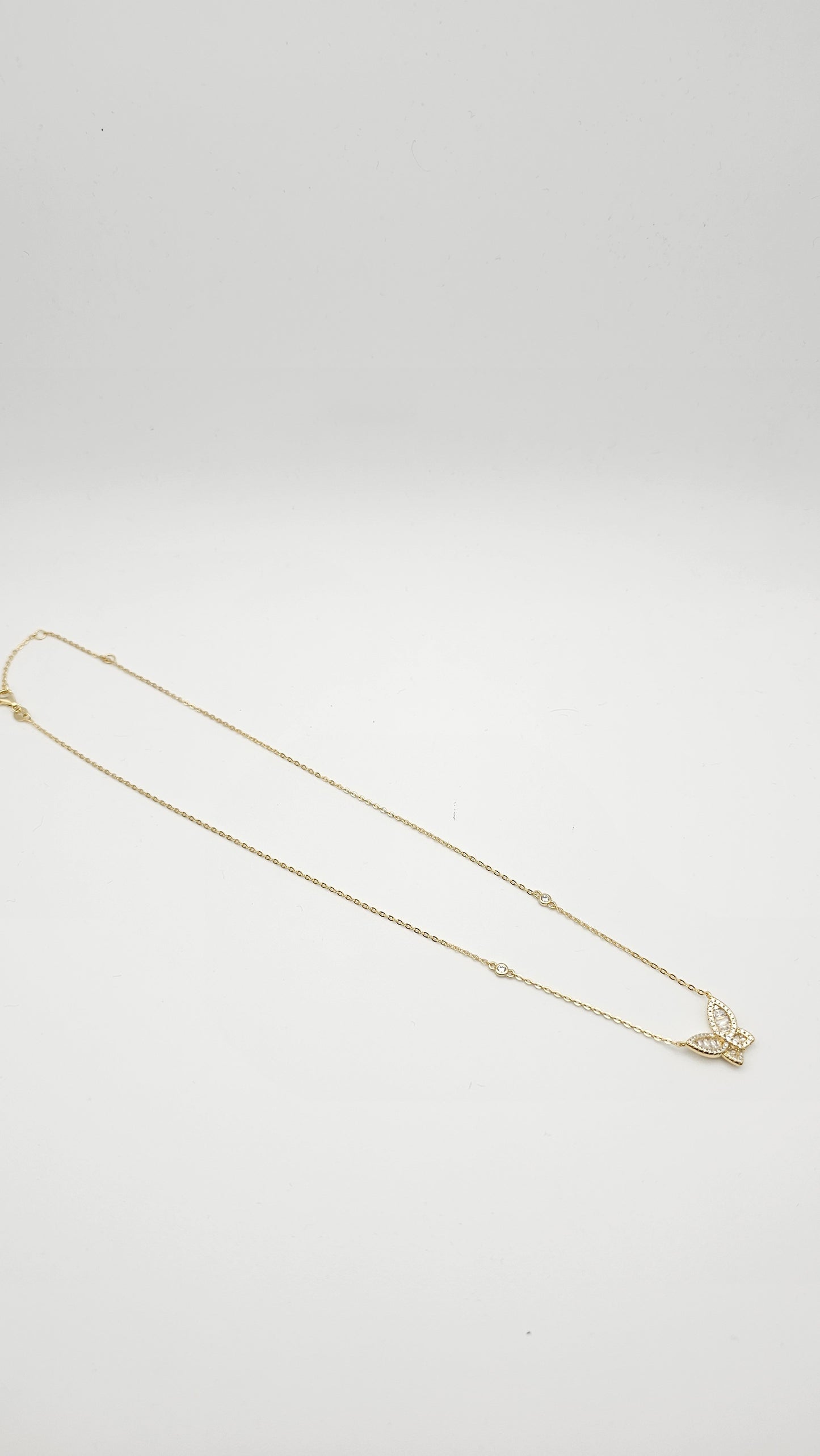 Butterfly pendant with CZs , 925 Sterling Silver,  gold plated