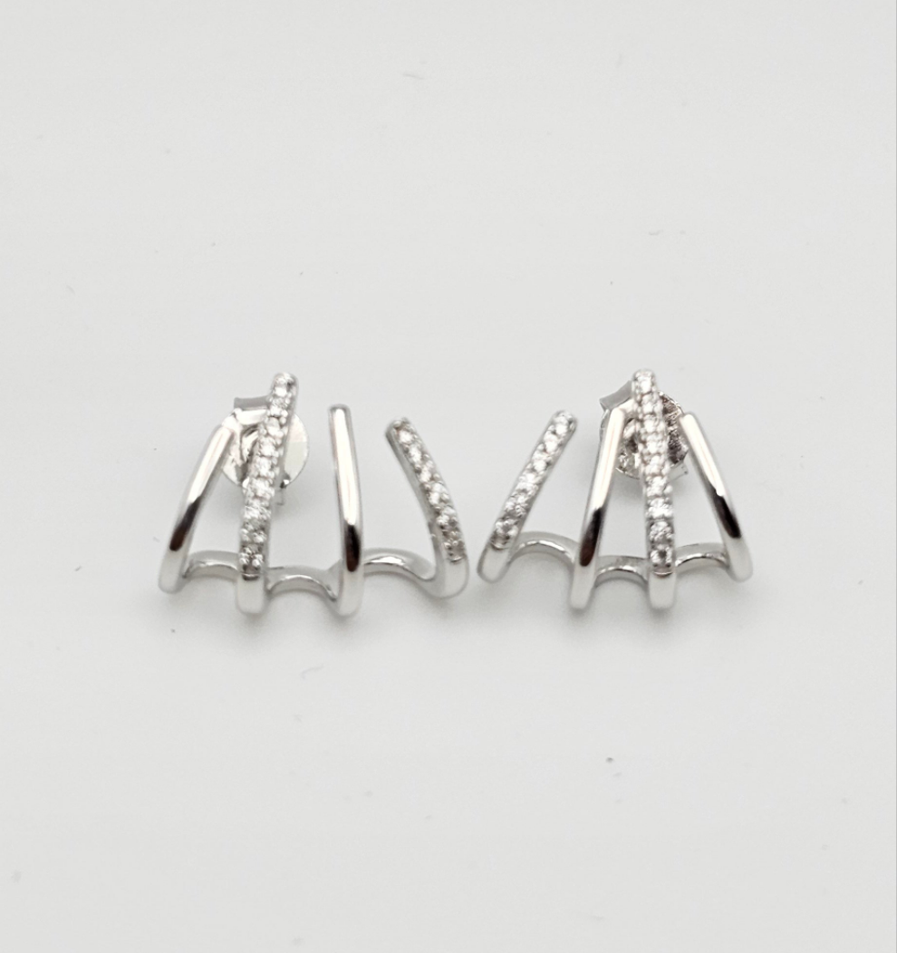 Four Row Ear Cuff Hoops | 925 Silver