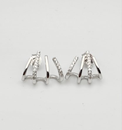 Four Row Ear Cuff Hoops | 925 Silver