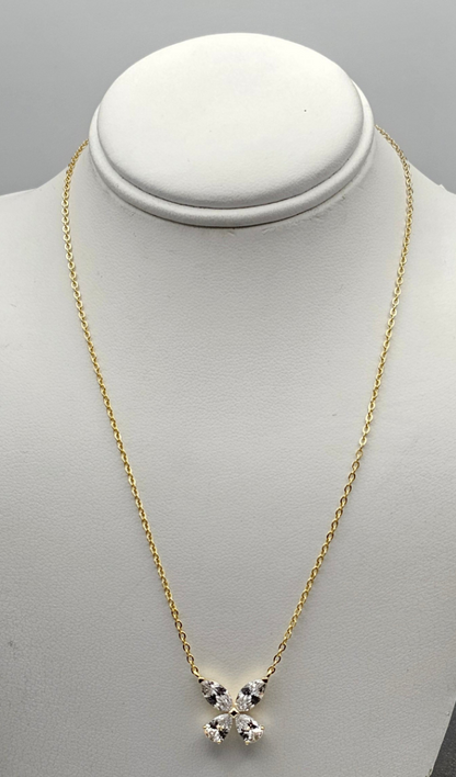 Dainty Marquise cut Sparkle Pendant – 925 Silver, Gold-Plated