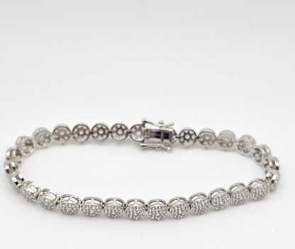 Round Stone Swarovski® Crystal Bracelet | 7" | 925 Silver