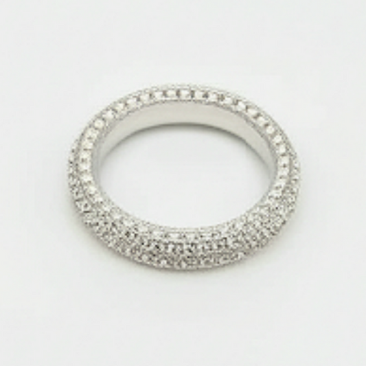Eternity band with Moissanite Diamonds – VVS-D Color | 925 Sterling Silver | Size 6 & 7