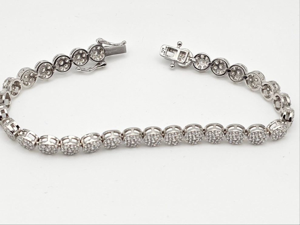 Round Stone Swarovski® Crystal Bracelet | 7" | 925 Silver