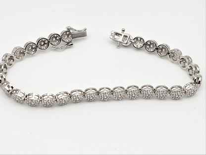 Round Stone Swarovski® Crystal Bracelet | 7" | 925 Silver