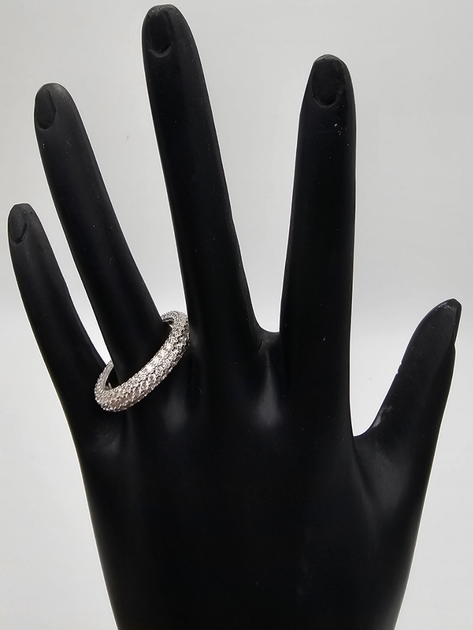 Eternity band with Moissanite Diamonds – VVS-D Color | 925 Sterling Silver | Size 6 & 7