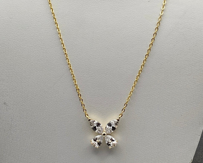 Dainty Marquise cut Sparkle Pendant – 925 Silver, Gold-Plated