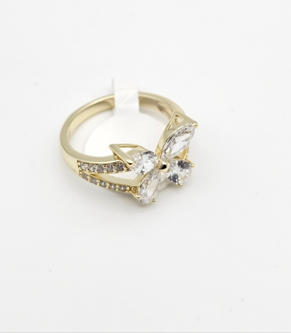 Butterfly Ring with Double Row Accents