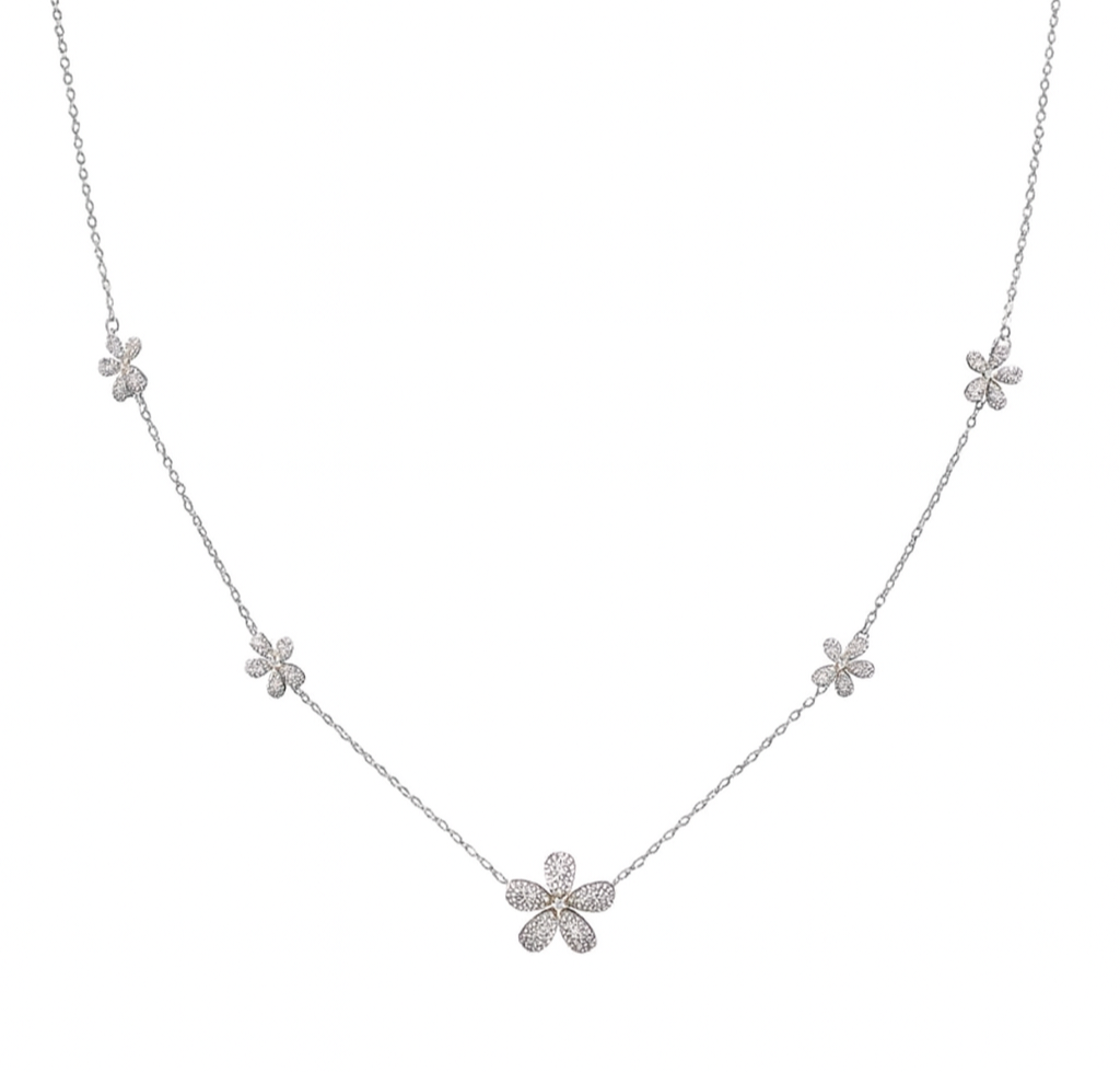 Elegant Daisy Blossom Necklace | 925 Silver
