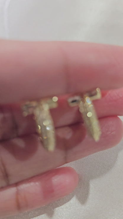 T-Bar Hoops | 925 Silver Gold Plated