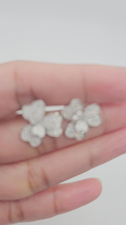 Heart Shaped Floral Earrings in silver and gold