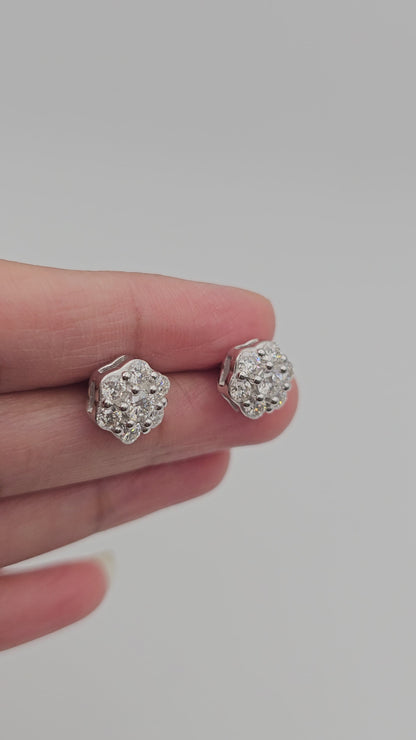Floral Hexagon Moissanite Studs | 1.72 ctw VVSD | 3.42 g |