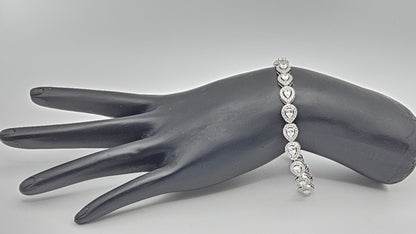 Pear Cut Swarovski Crystal Tennis Bracelet | 925 Silver | 7 inch