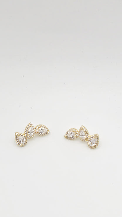 Pear Cut Swarovski Crystal Ear cuffs , 925 silver and gold plated on silver