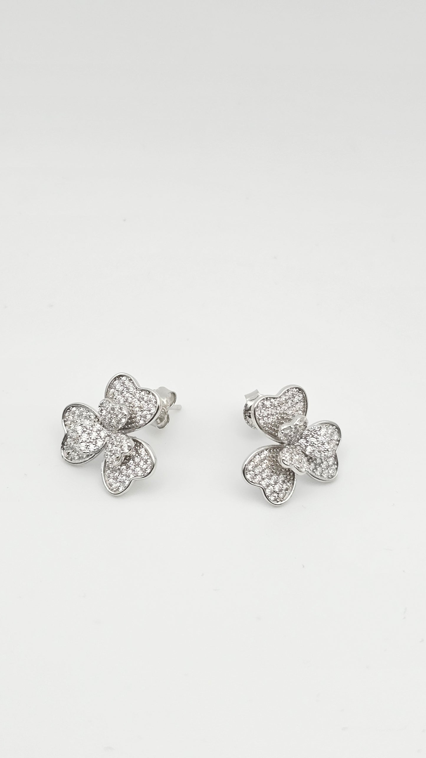 Heart Shaped Floral Earrings in silver and gold