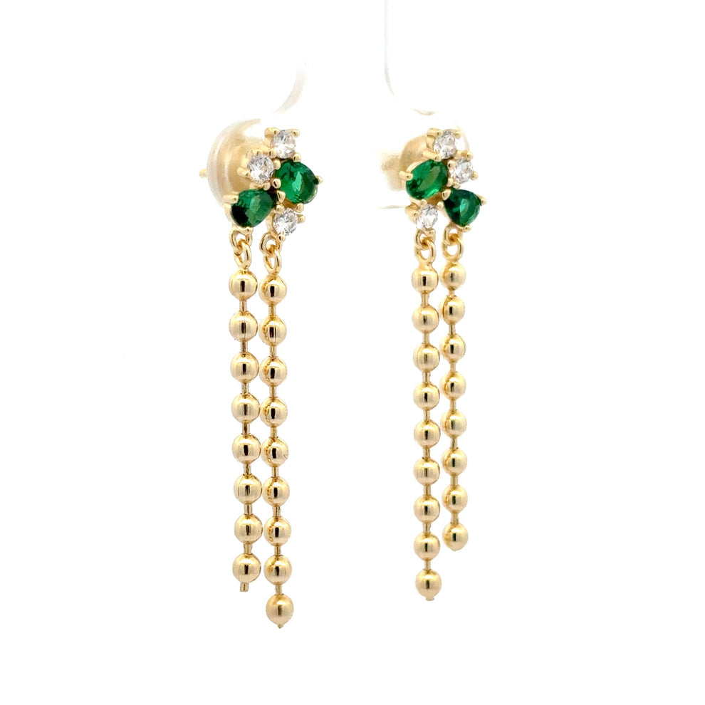 Beaded Dangler Earrings with Swarvoski crystals and stones, black, green, hot pink