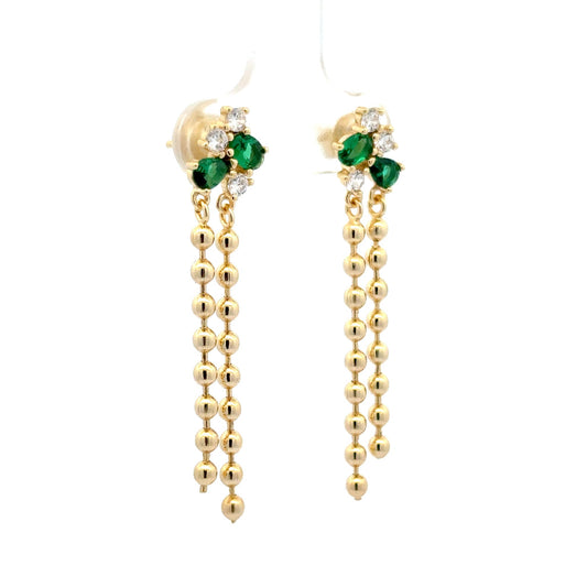 Beaded Dangler Earrings with Swarvoski crystals and stones, black, green, hot pink