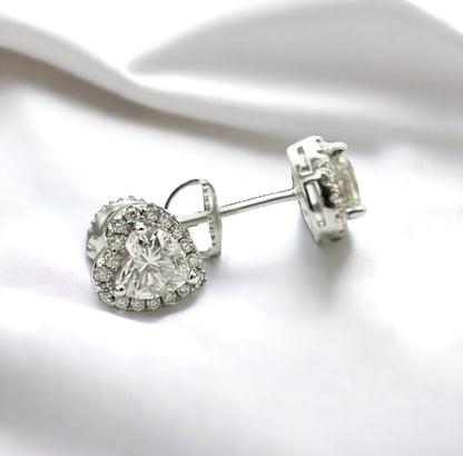 Heart Moissanite Stud Earrings