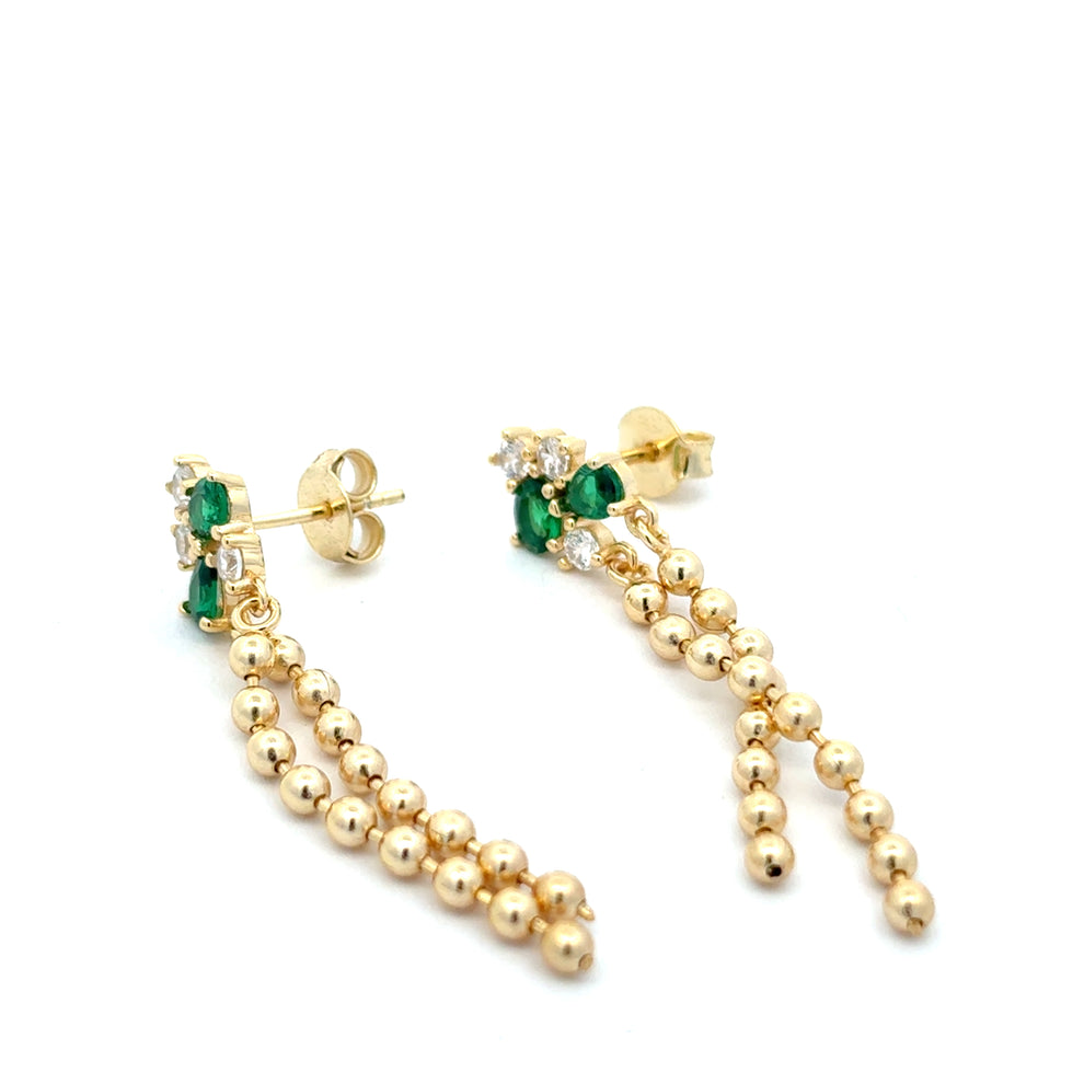 Beaded Dangler Earrings with Swarvoski crystals and stones, black, green, hot pink