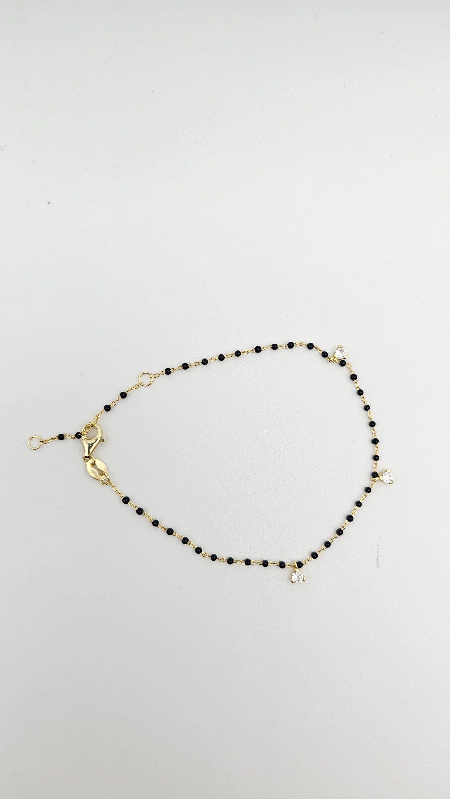 Black bead/nazariya/evil eye Bracelet in 925 Silver