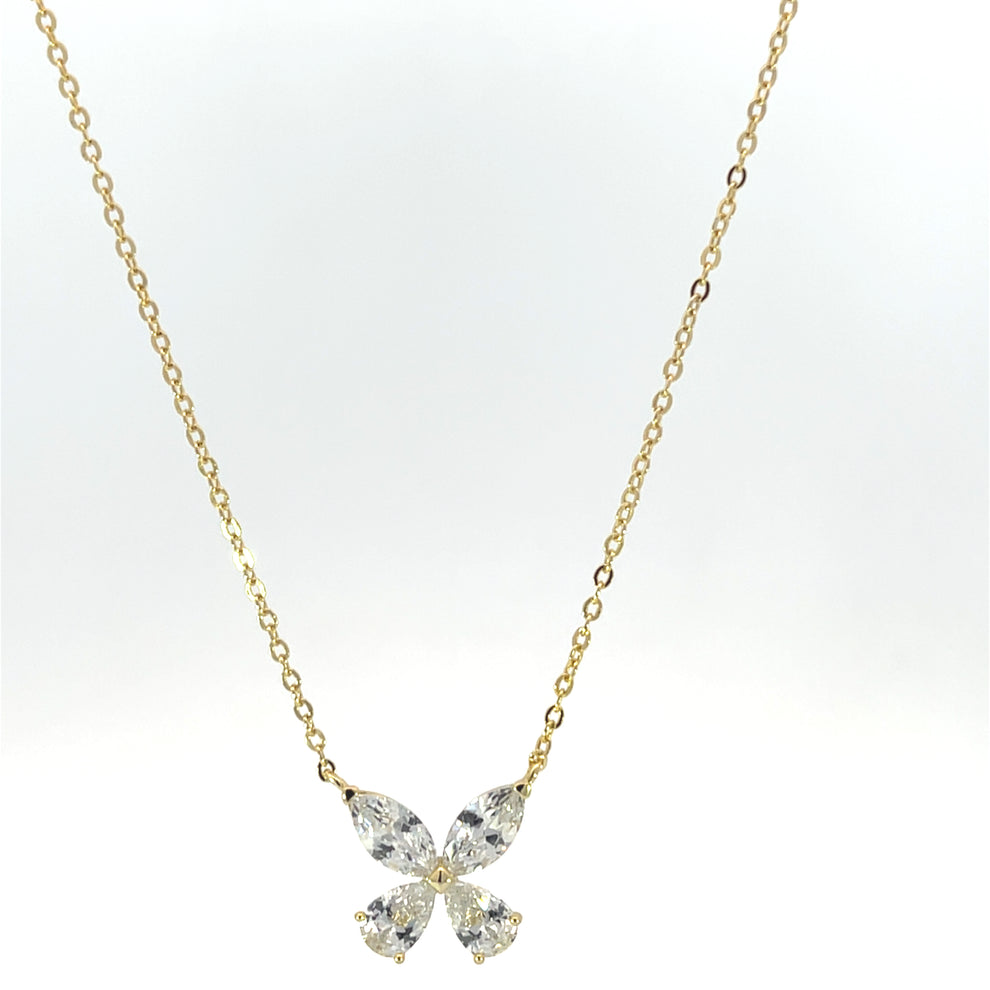 Dainty Marquise cut Sparkle Pendant – 925 Silver, Gold-Plated