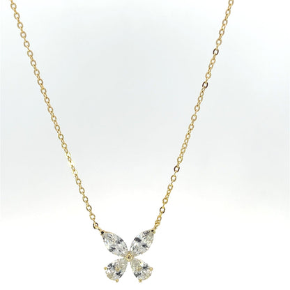 Dainty Marquise cut Sparkle Pendant – 925 Silver, Gold-Plated