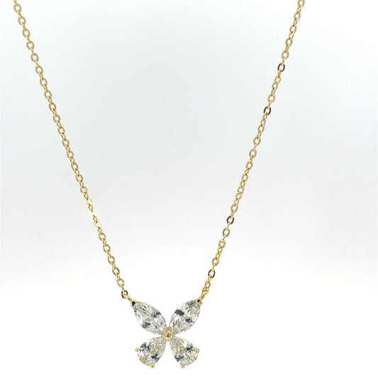 Dainty Marquise cut Sparkle Pendant – 925 Silver, Gold-Plated