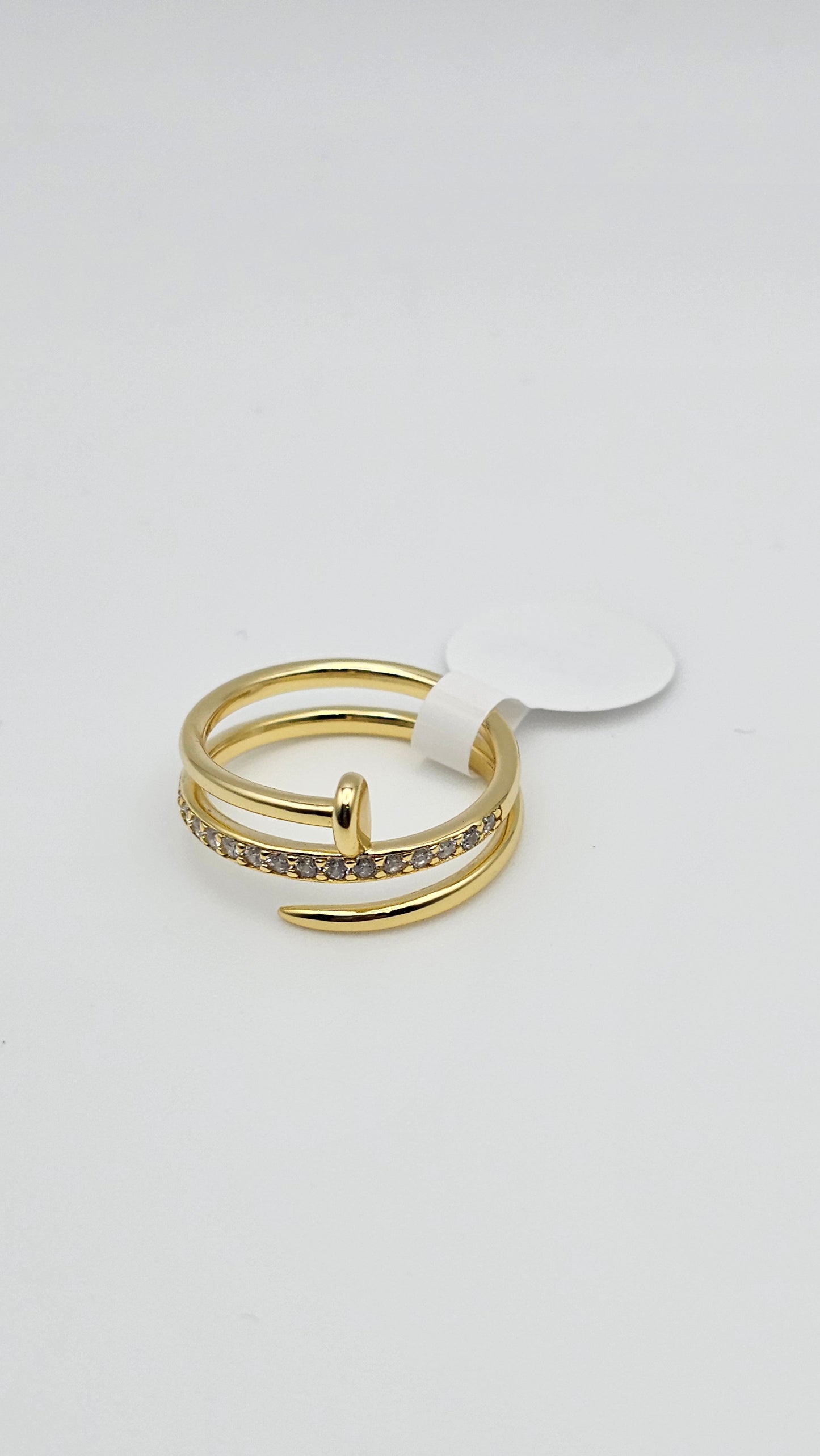 Nail Ring With Stone Accents | 925 Silver | US Size 6, 7