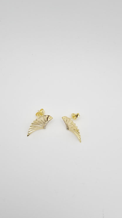Wing Stud Earrings, 925 silver
