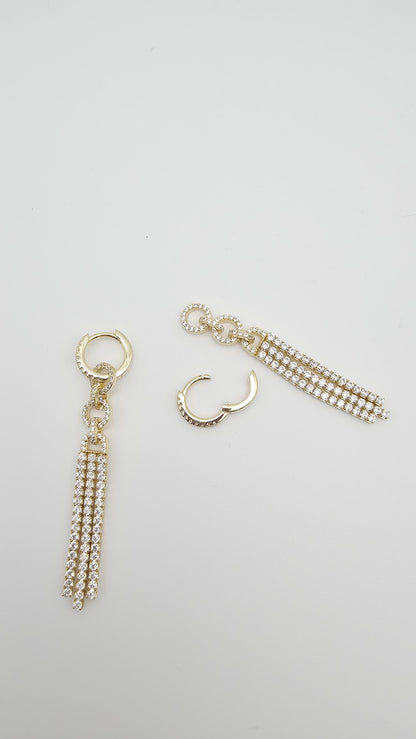 Detachable hoops, multi use danglers , gold and silver