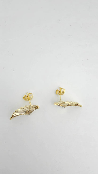 Wing Stud Earrings, 925 silver