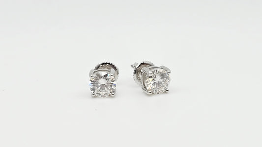 Classic Mosiannaite Solitare Diamond Studs | 6mm | 1.60CTW | VVSD | 1.33g