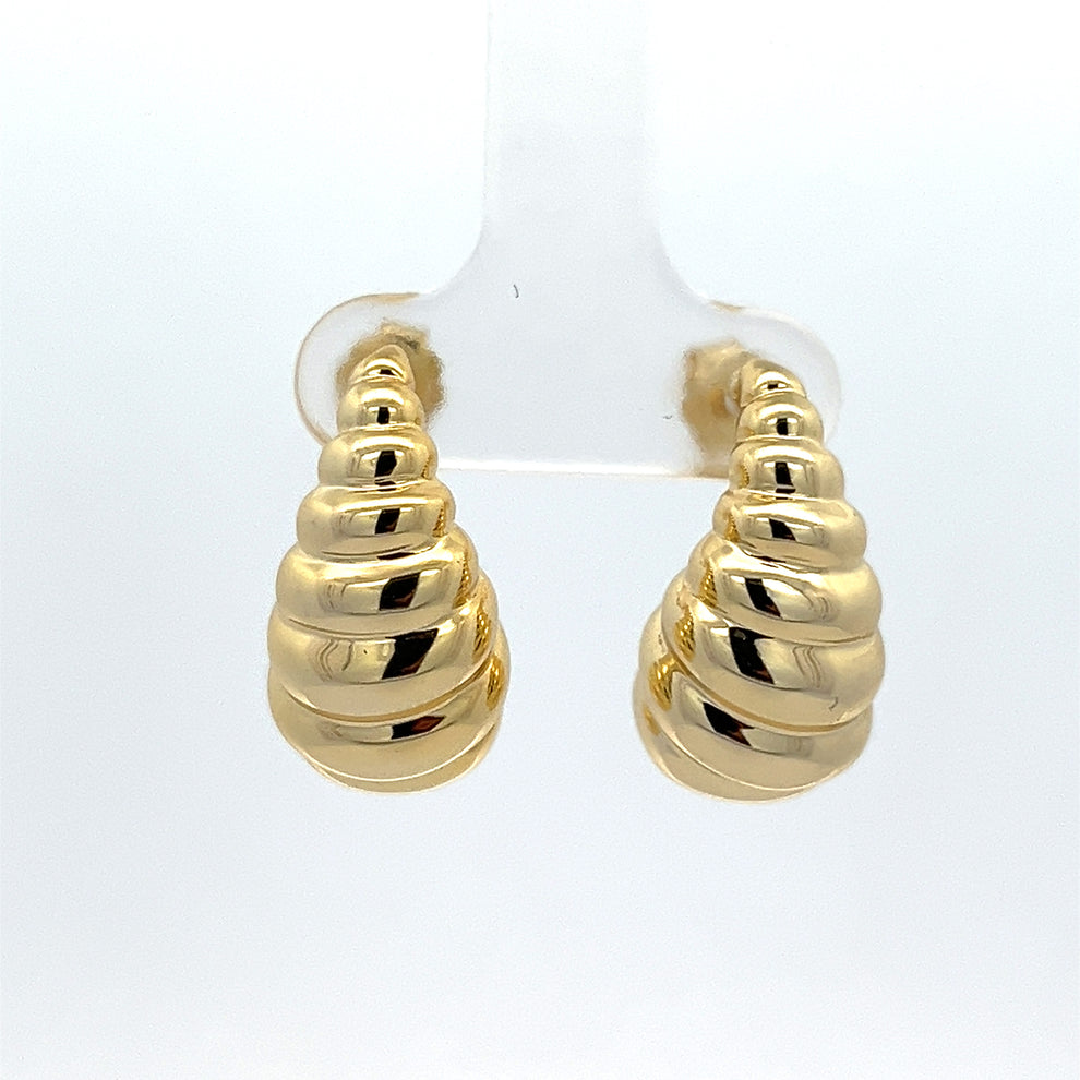 Carved Pave Drop Earrings 925 Silver, gold plated