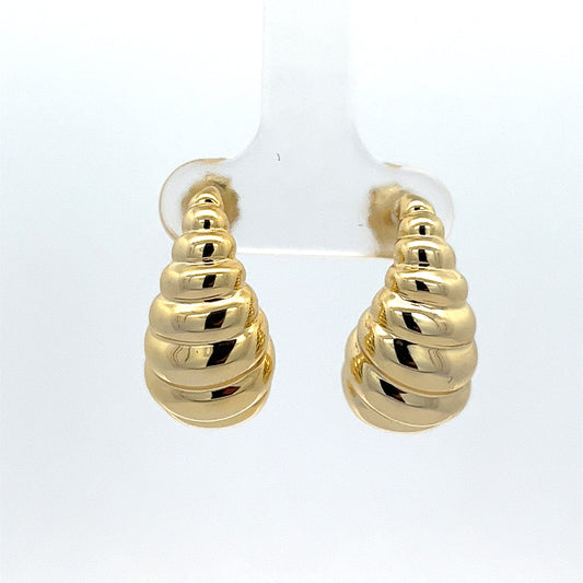 Carved Pave Drop Earrings 925 Silver, gold plated
